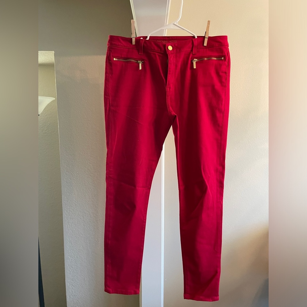 Michael Kors Red Skinny Jeans Size 12